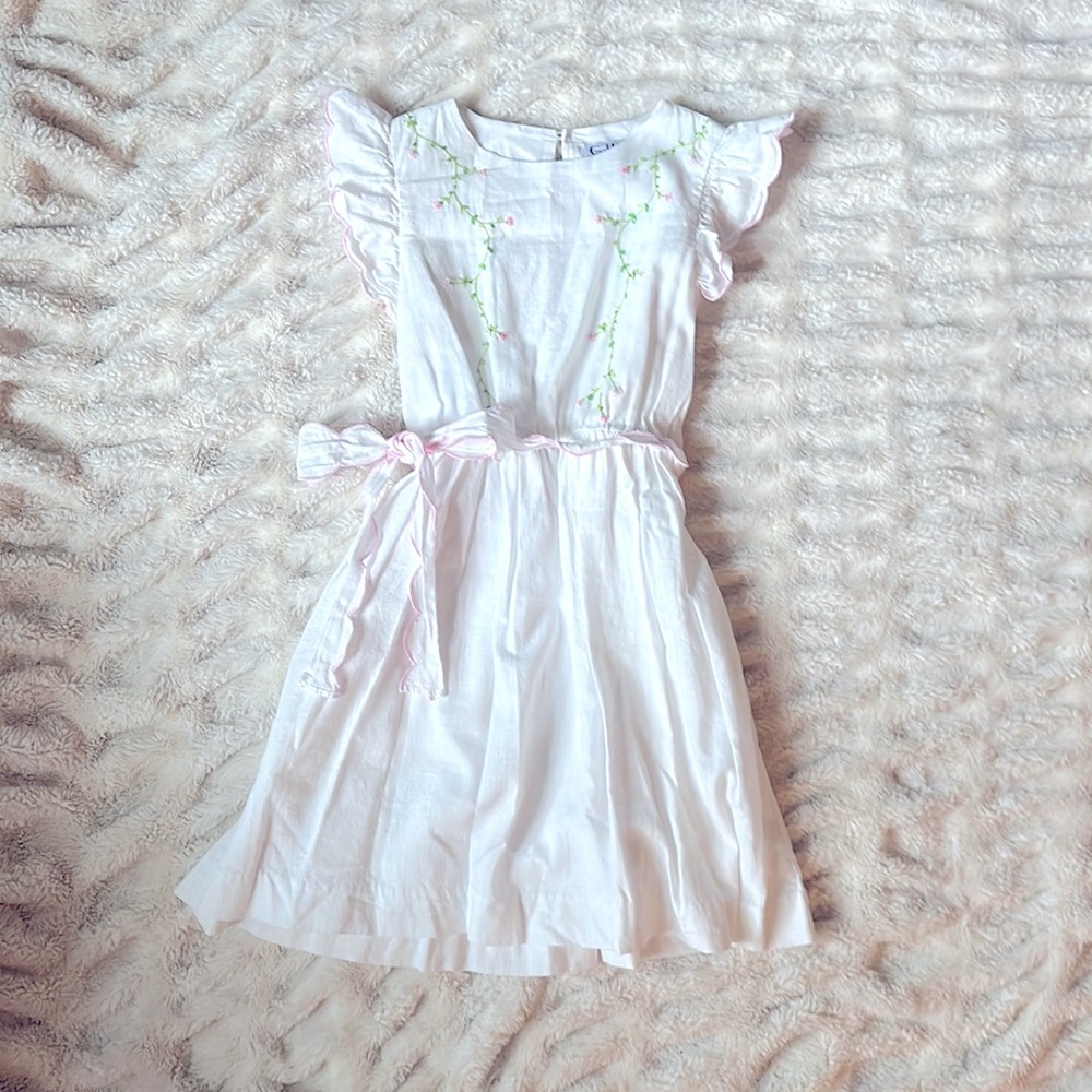 NW/oT Gabby Girls linen and hand embroidered dress
